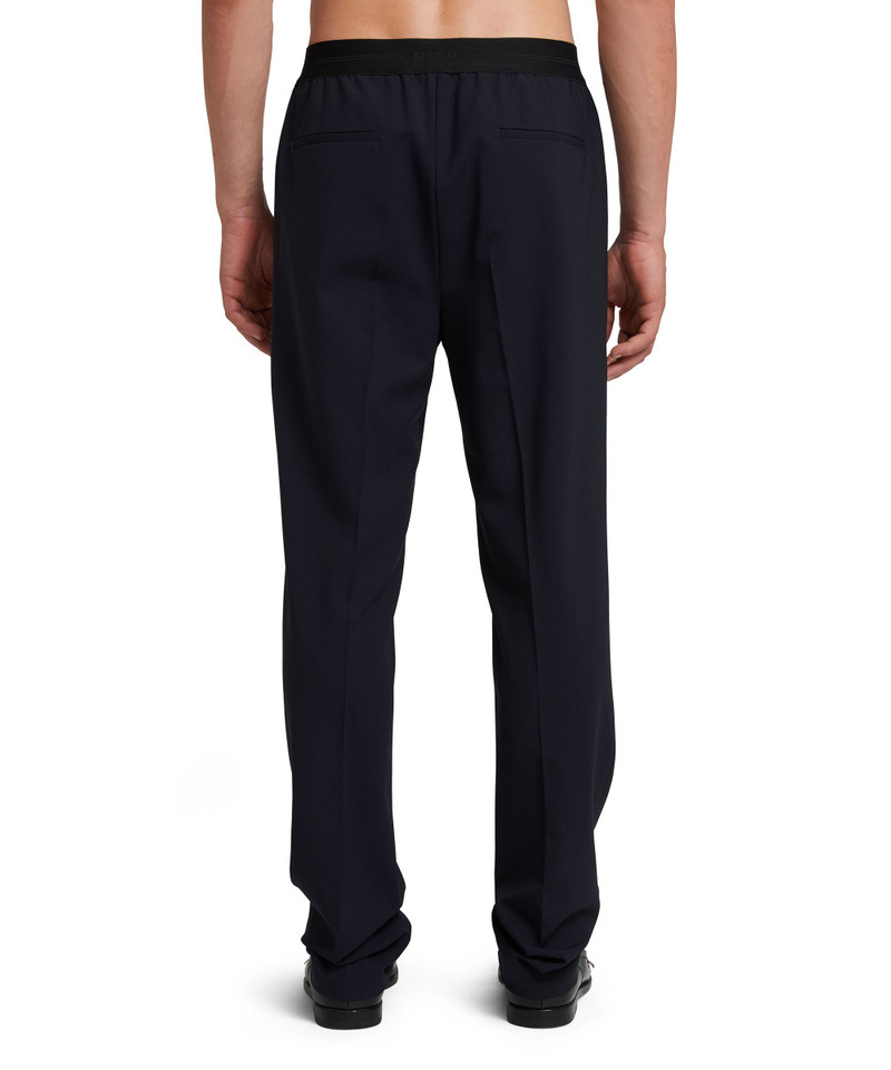 Fresh wool pants with logoed elastic waistband 3