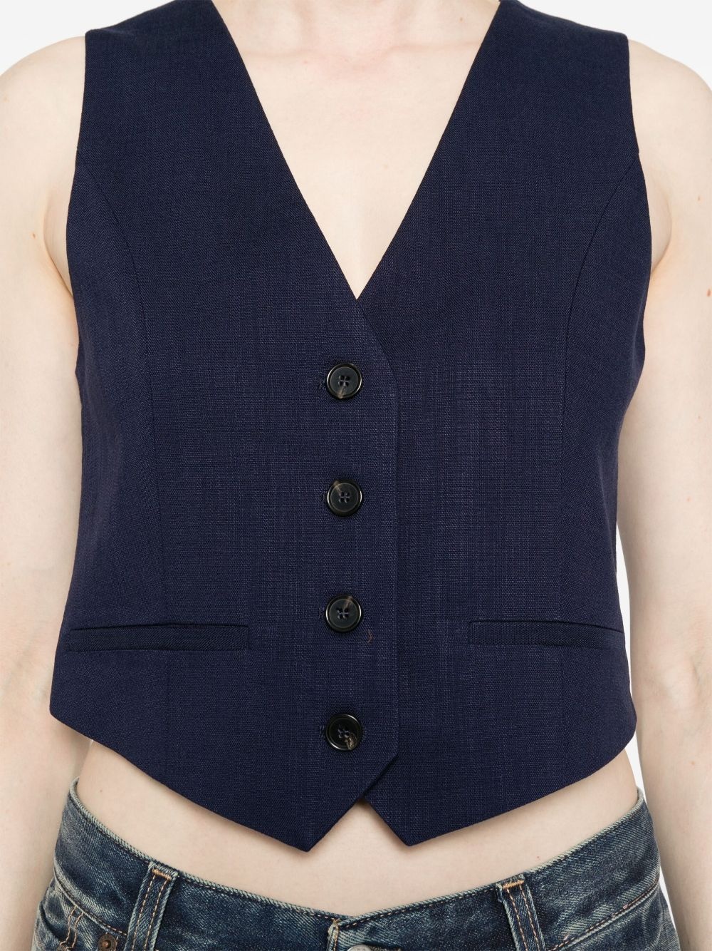 slub-texture waistcoat - 5
