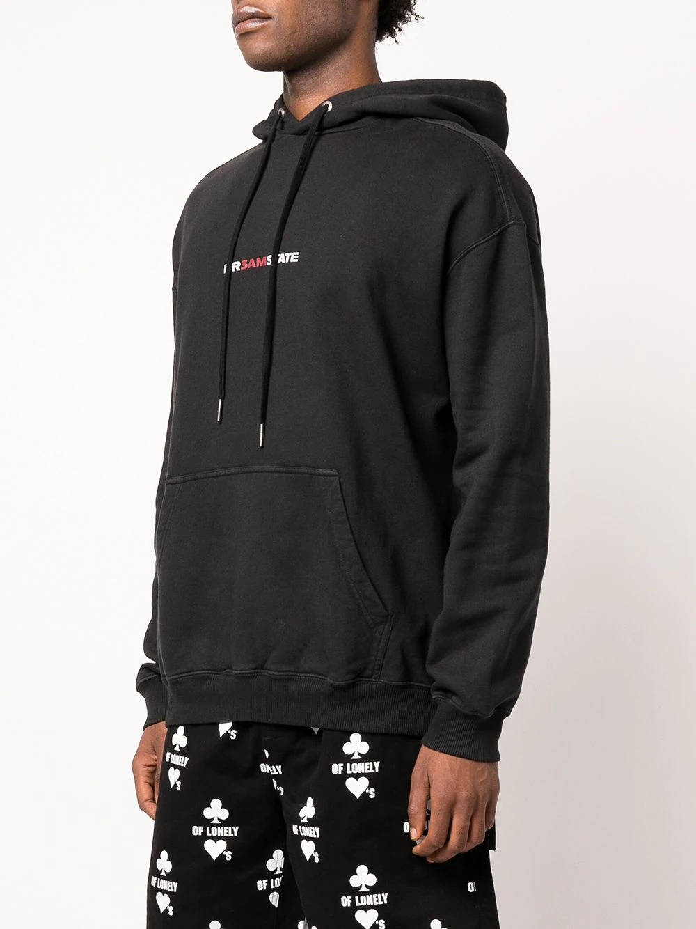 slogan-print pullover hoodie - 3