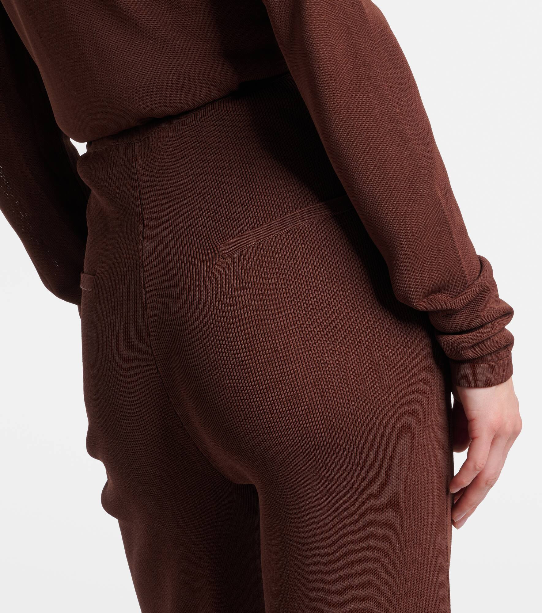 Ribbed-knit flared pants - 6