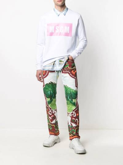 MSGM logo-print crew-neck sweatshirt outlook