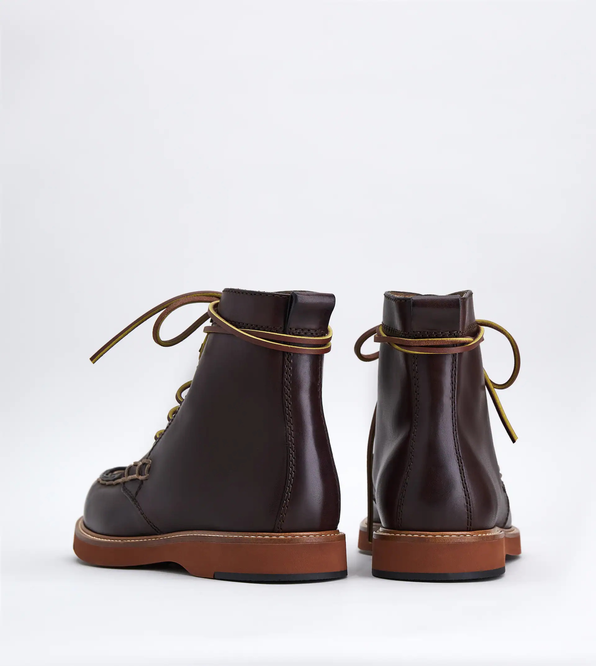 ANKLE BOOTS IN LEATHER - BROWN - 4