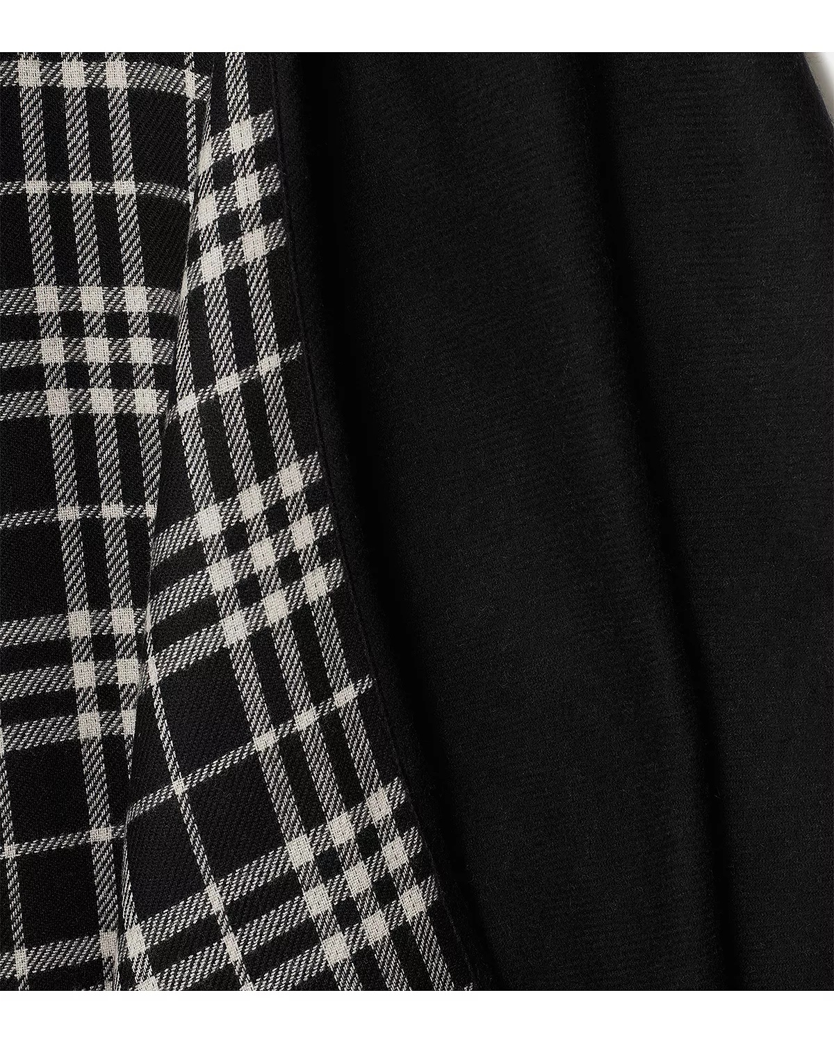 Reversible Check Wool Cape - 5