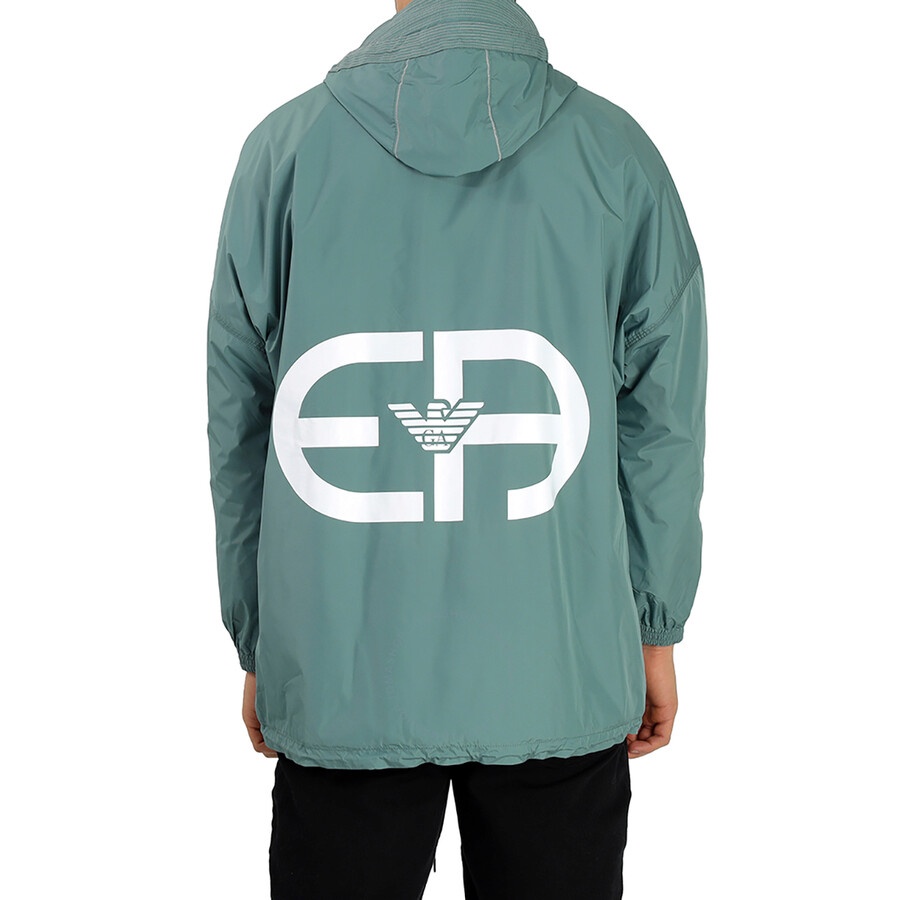 Emporio Armani Men's Logo Print Hooded Blouson Jacket - 5