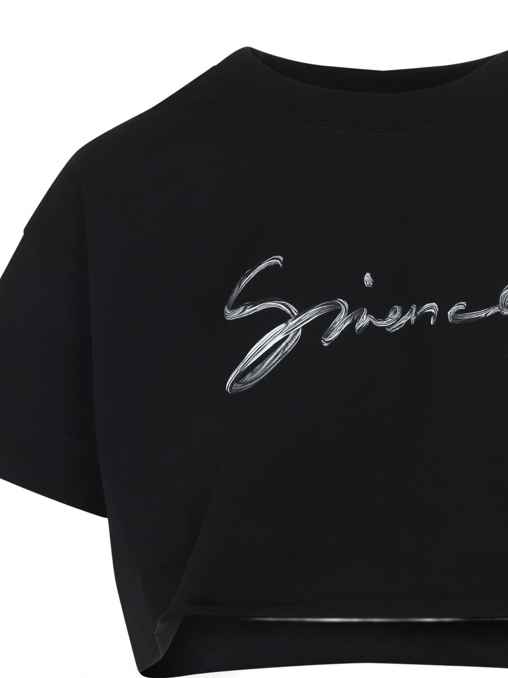 logo-print cropped T-shirt - 3