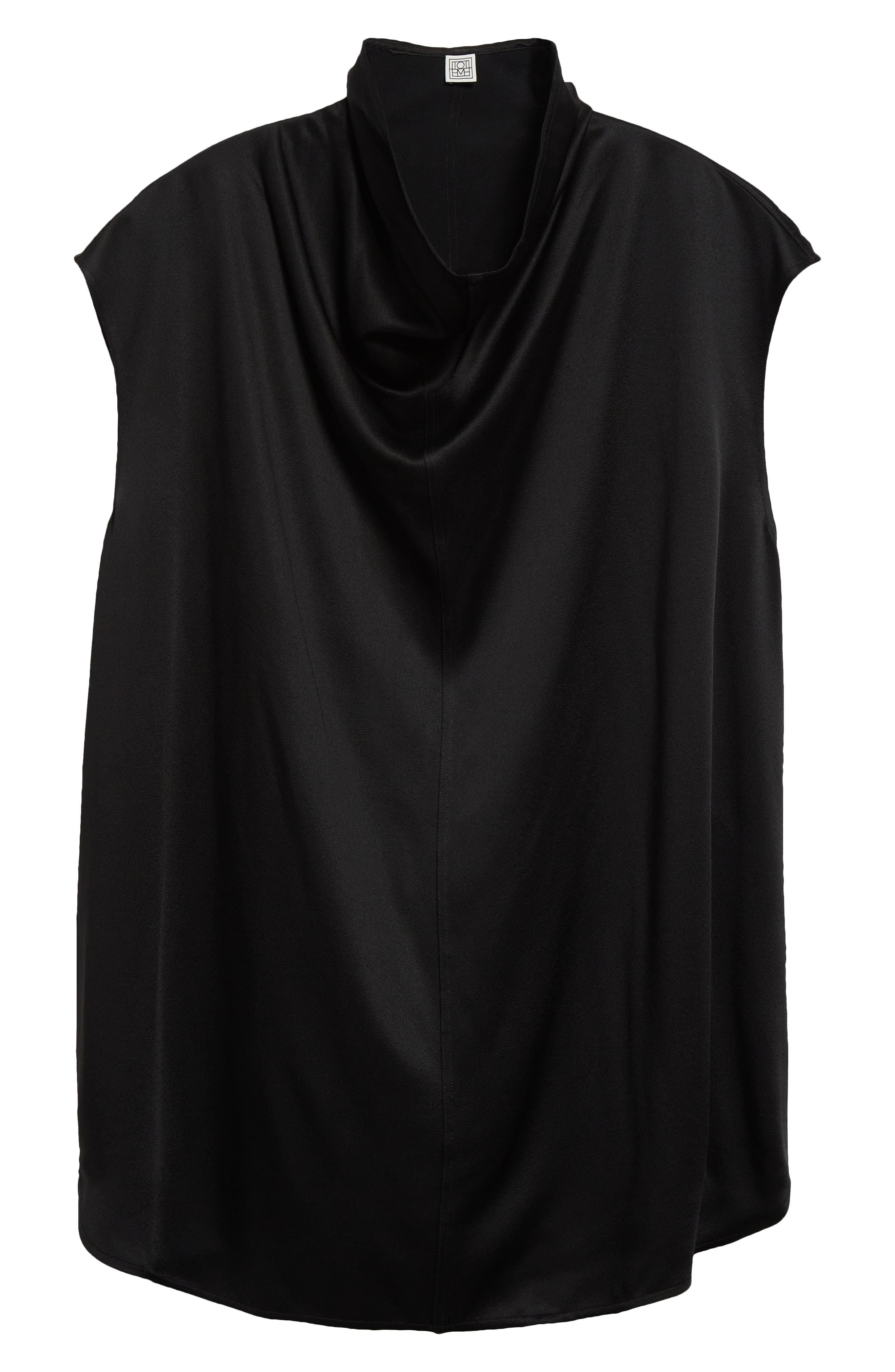 TOTEME Sleeveless Funnel Neck Top in Black at Nordstrom - 6