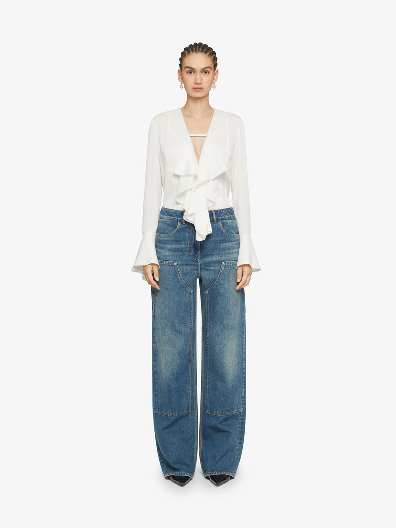 Givenchy BLOUSE IN 4G SILK WITH RUFFLES outlook