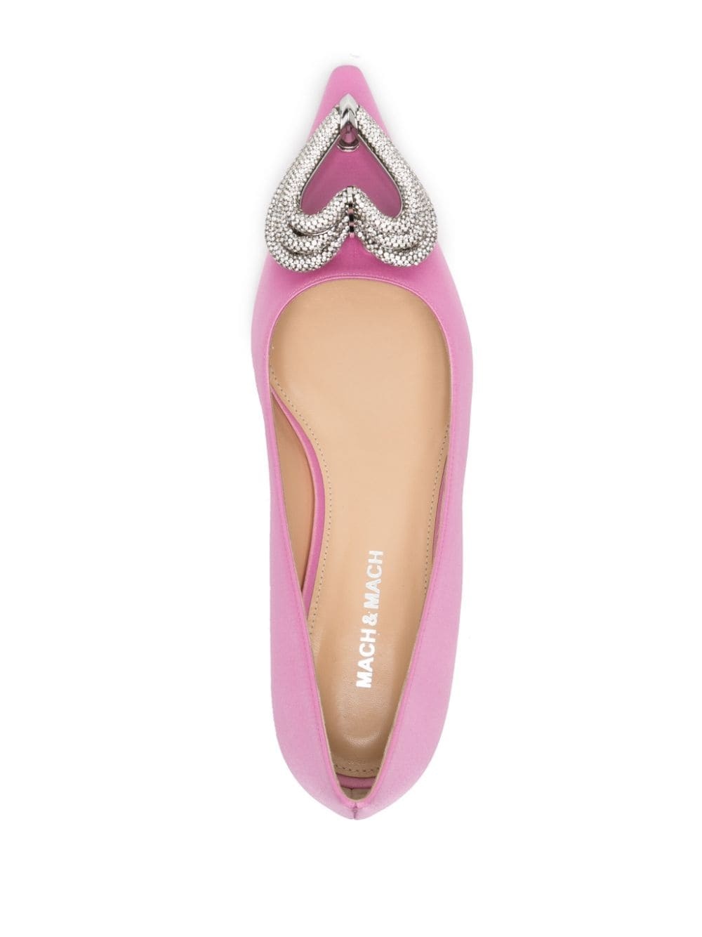 Triple Heart satin ballerina shoes - 4