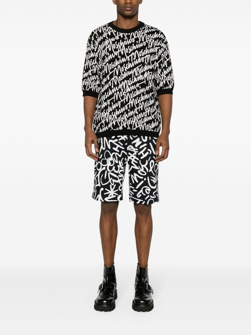 Moschino monogram-print chino shorts outlook