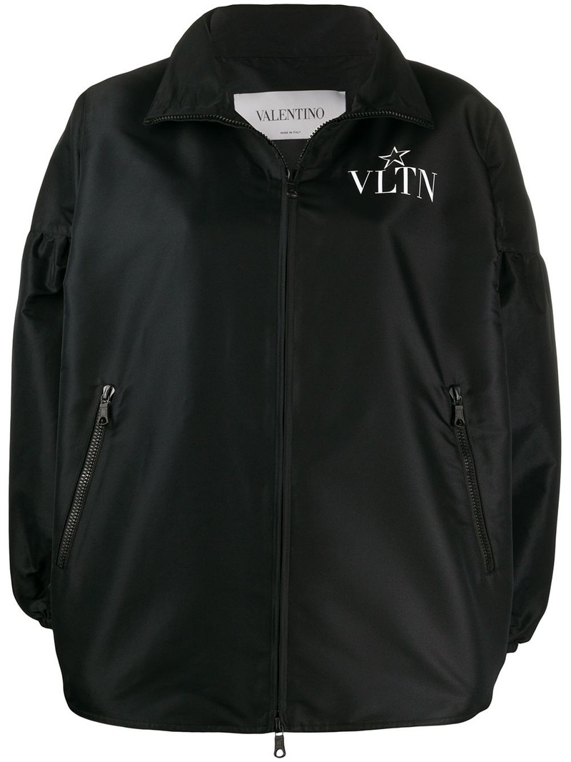 logo print bomber jacket 1