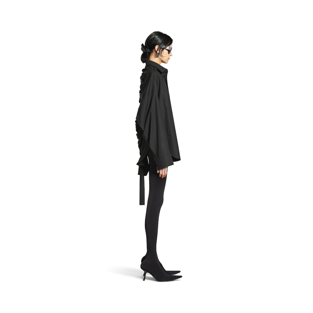 Women's Lace-up Shirt  in Black - 3