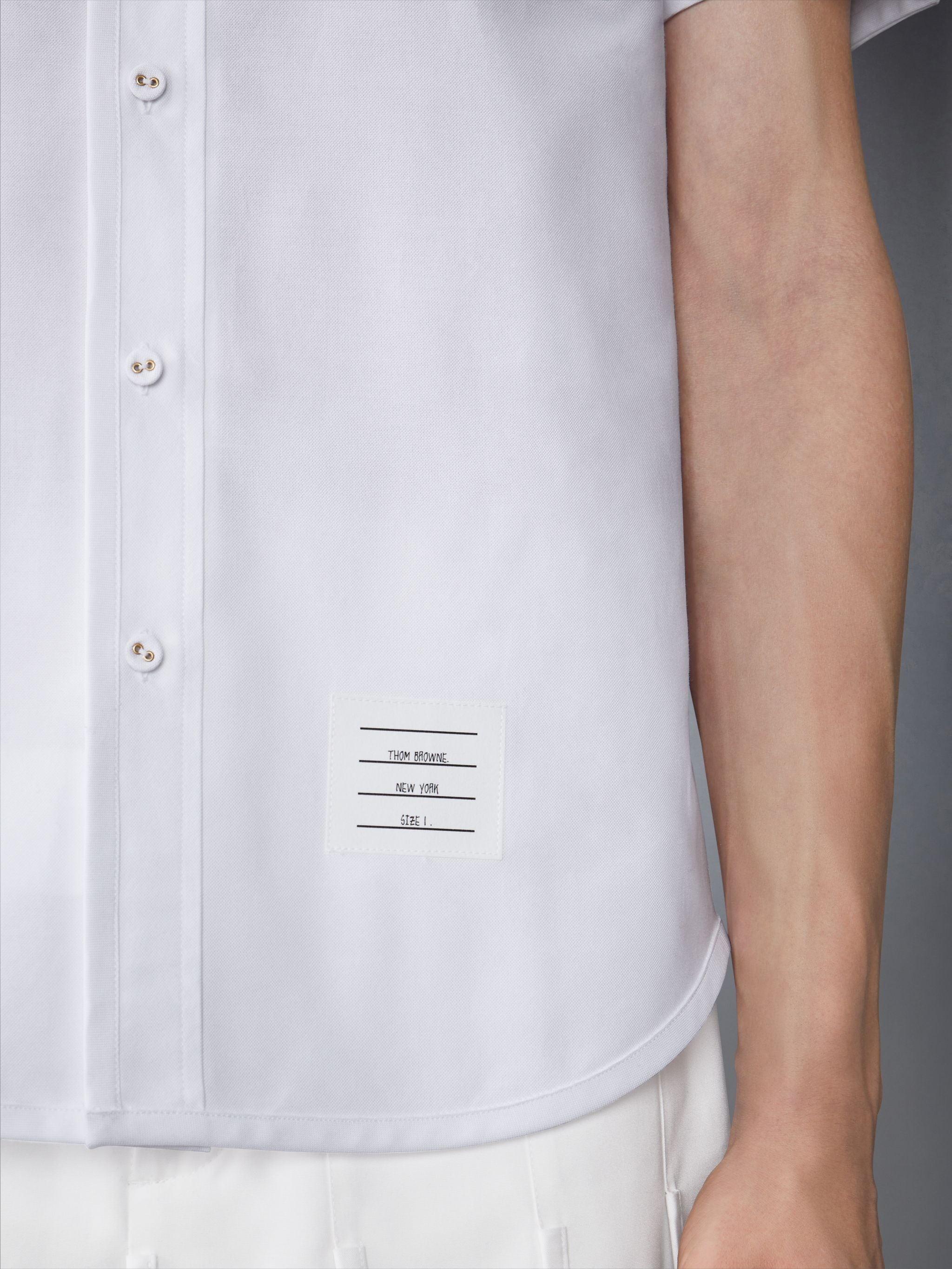 logo-patch cotton shirt - 6