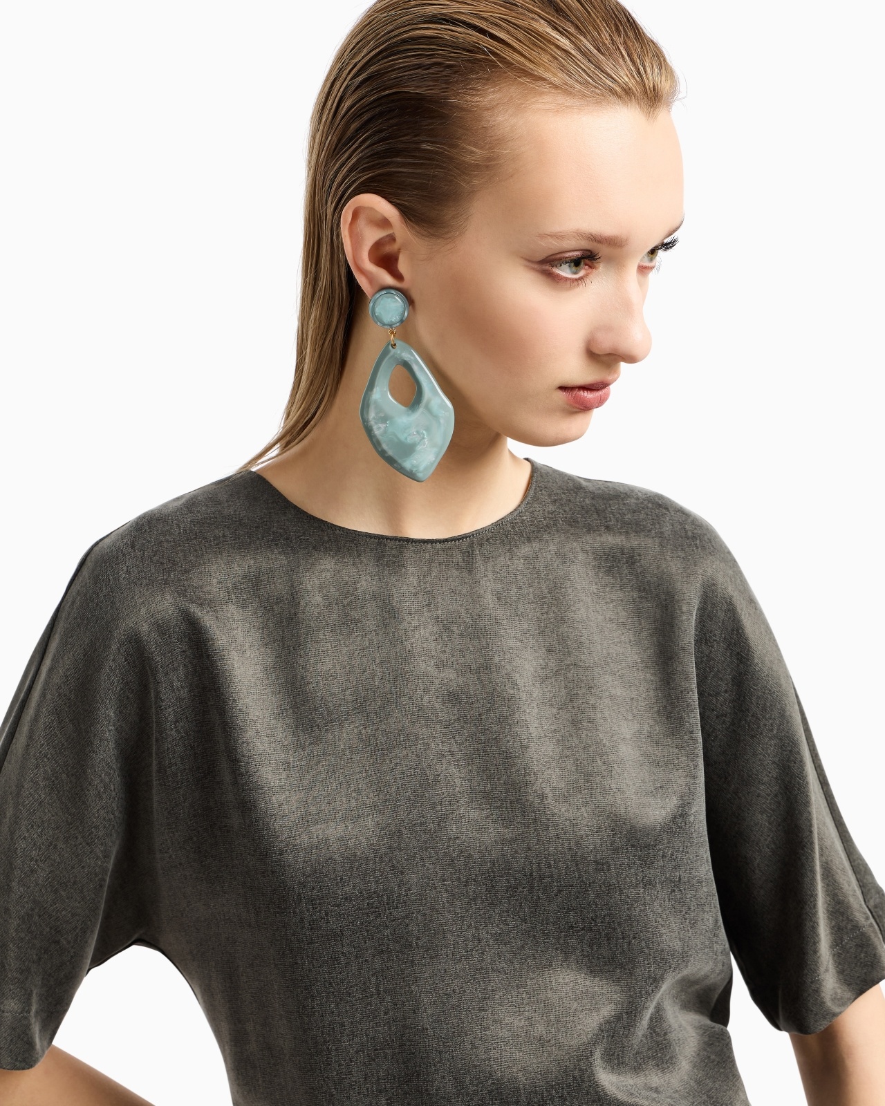 CUPRO AND VISCOSE CREW-NECK BLOUSE - 5