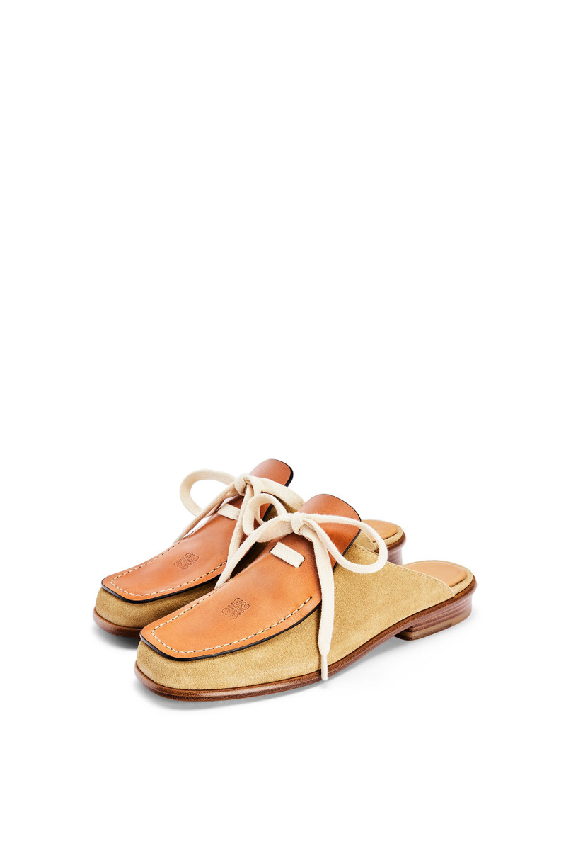 Loewe Lace up mule in suede and calfskin outlook