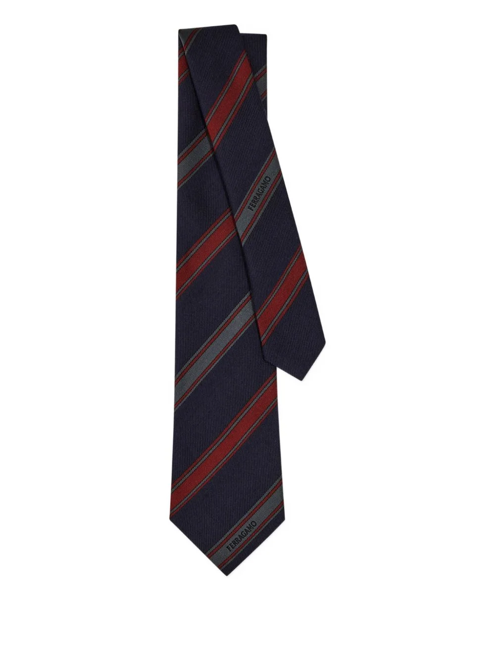 jacquard striped-pattern tie - 1