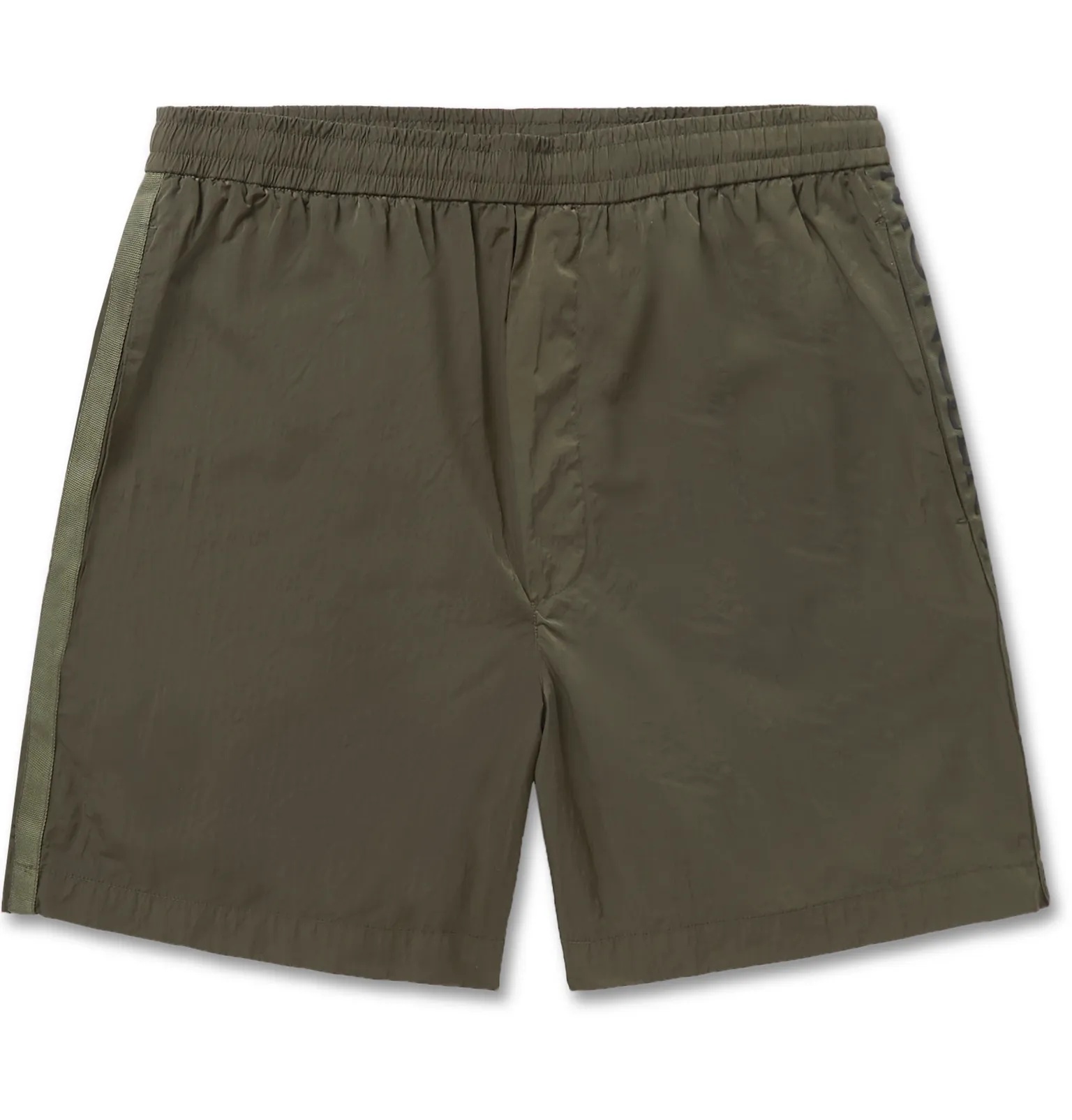 Logo-Embroidered Grosgrain-Trimmed Shell Shorts - 1