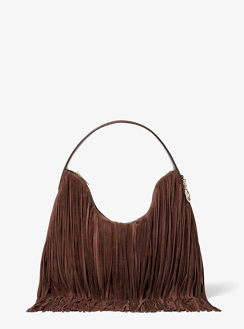 Nayla Medium Suede Hobo Shoulder Bag - 1