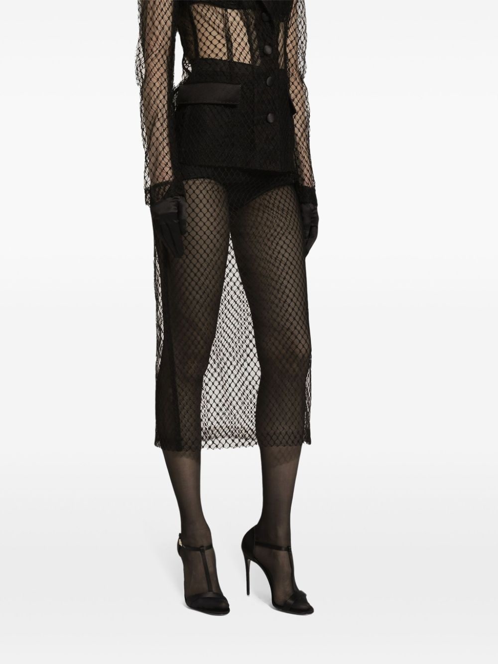 mesh pencil skirt - 5