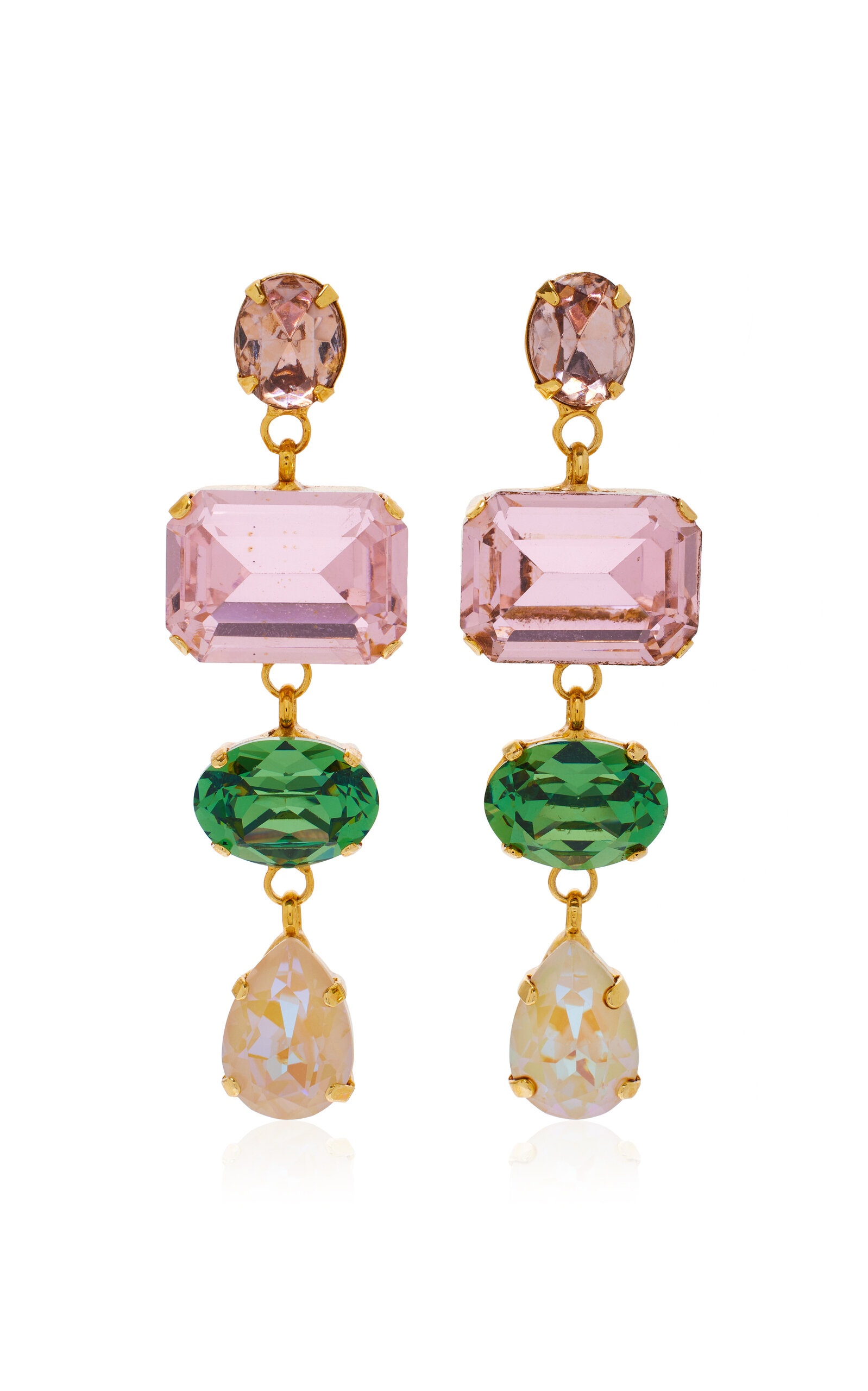 Alyssa Gold-Plated Crystal Earrings pink - 1