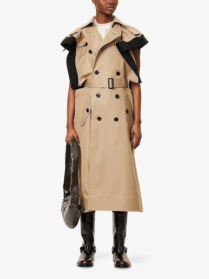 sacai Double-Faced Silk Cotton x Gabardine Dress | REVERSIBLE