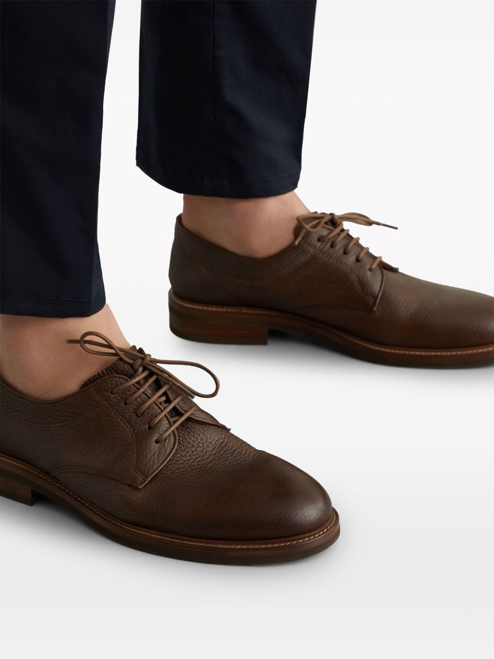 lace-up leather derby shoes - 5
