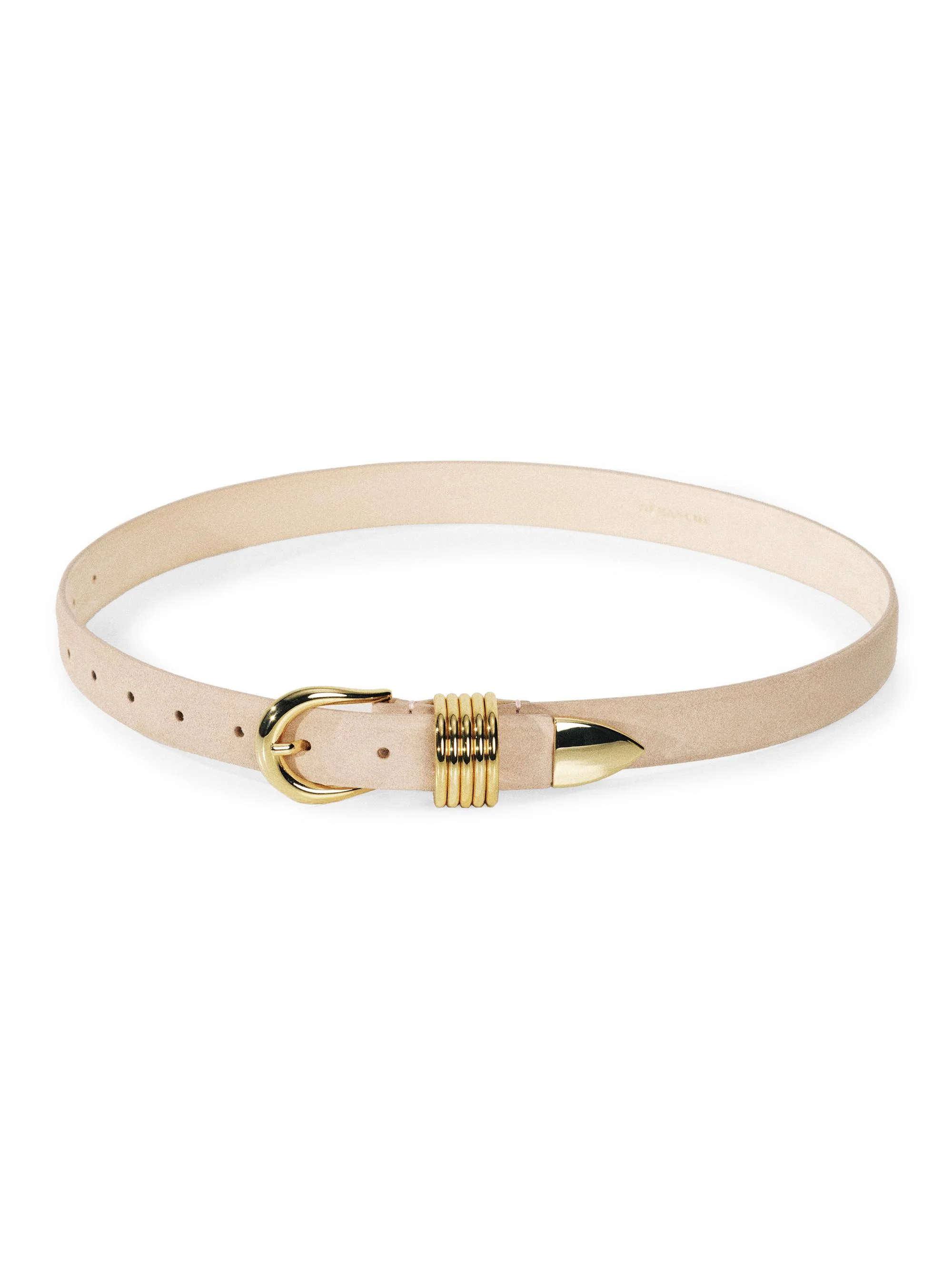 Women's Hollyhock Suede Belt - Beige Gold - 1