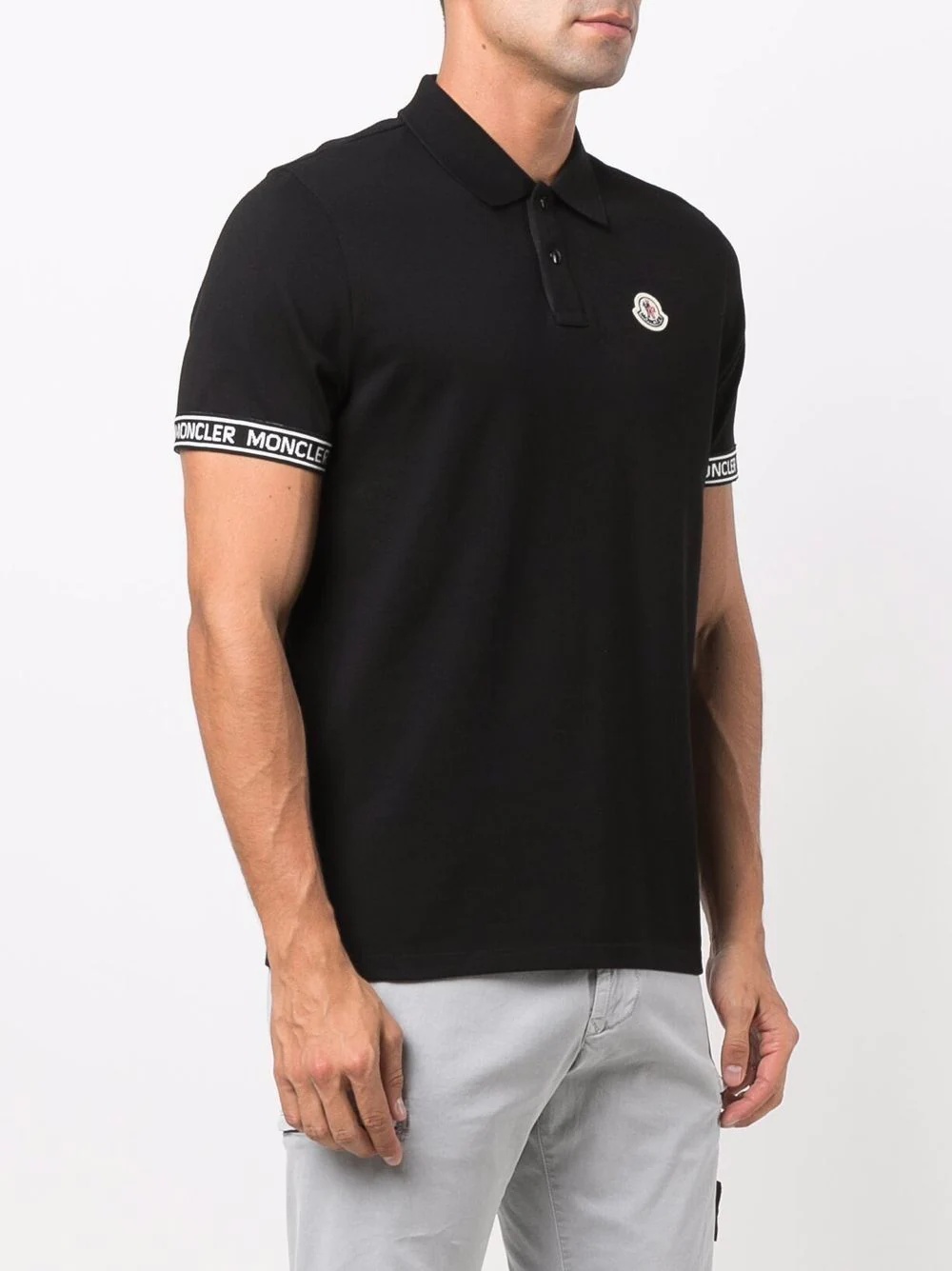 logo-patch polo shirt - 3