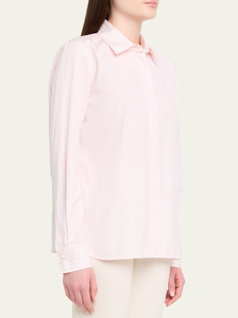 Striped Cotton Button-Down Shirt 4