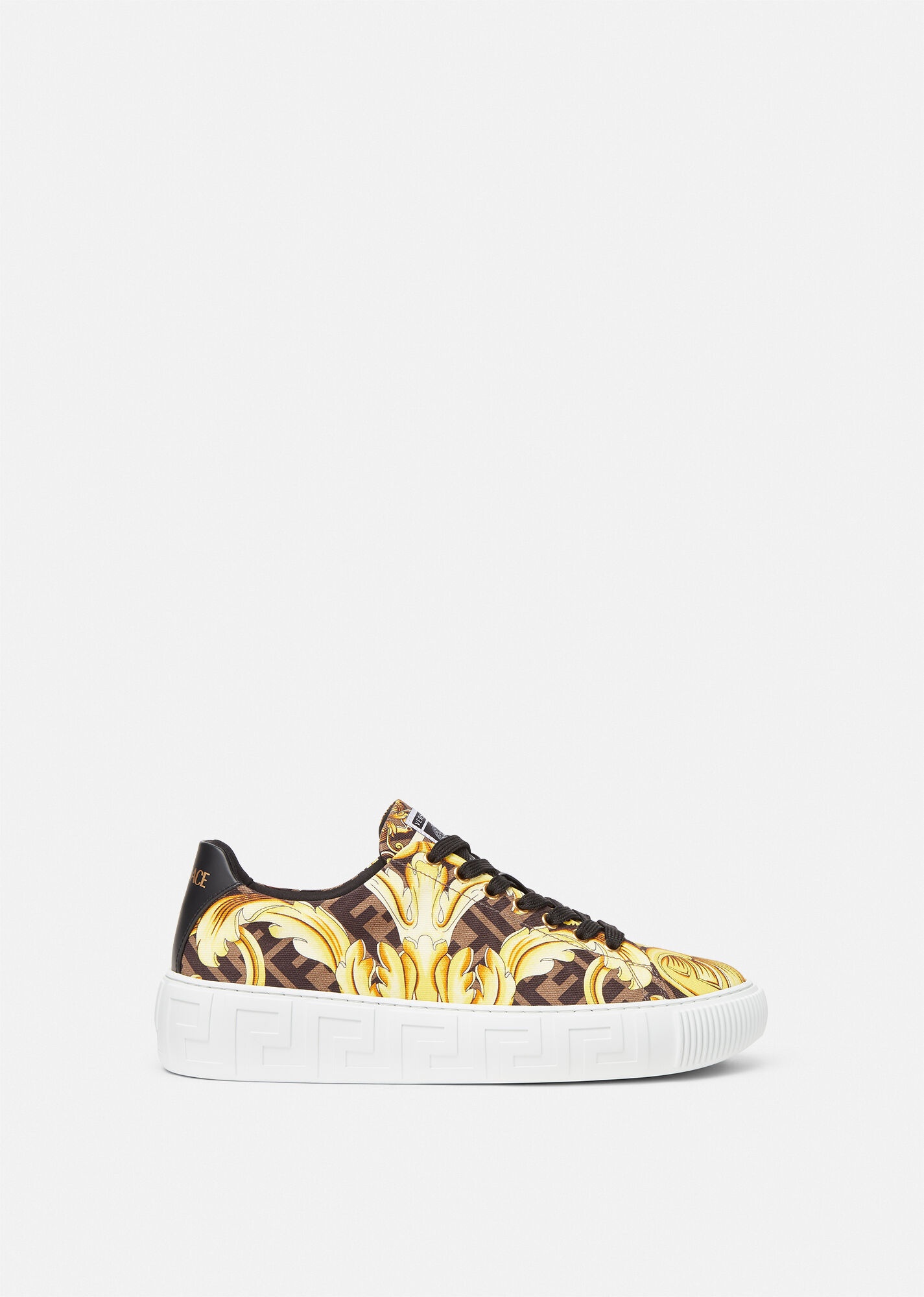 Fendace Gold Baroque Greca Sneakers - 1