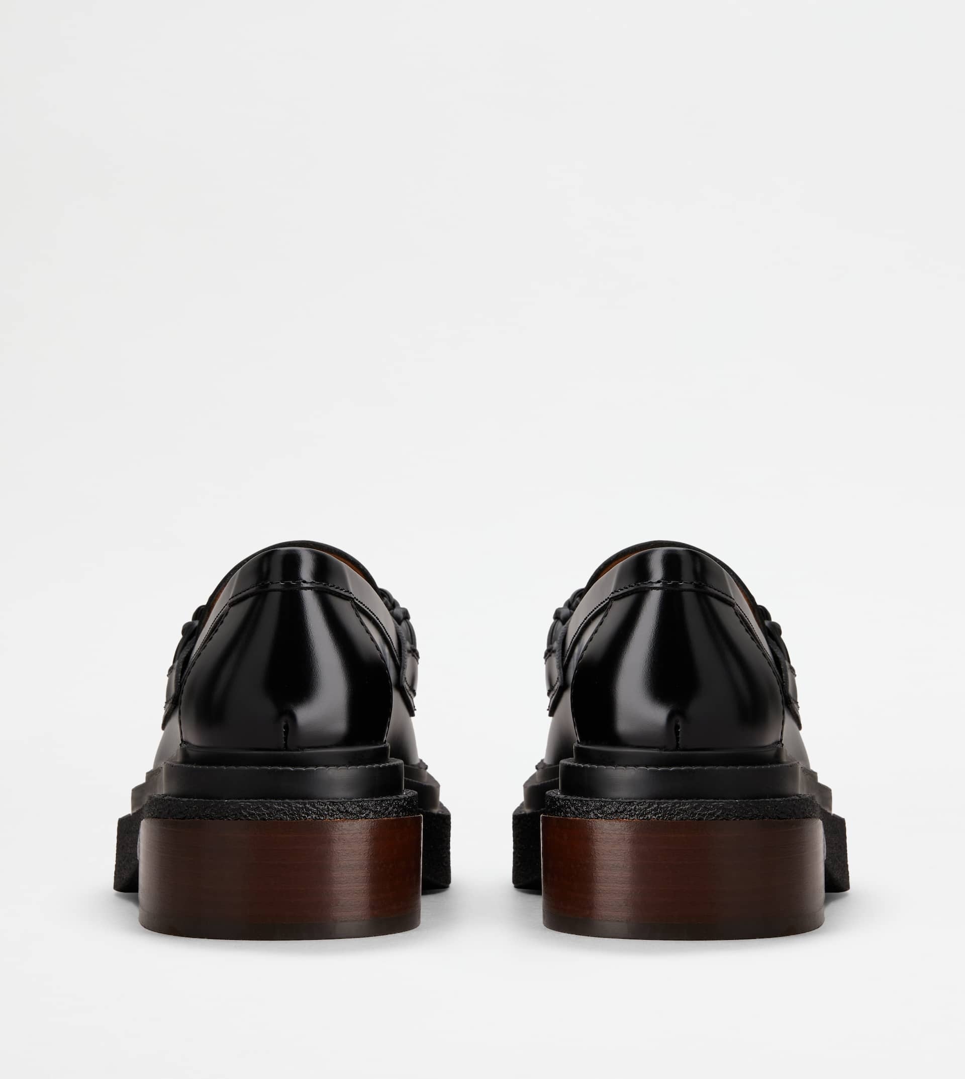 LOAFERS IN LEATHER WITH WEAVING - BLACK - 2