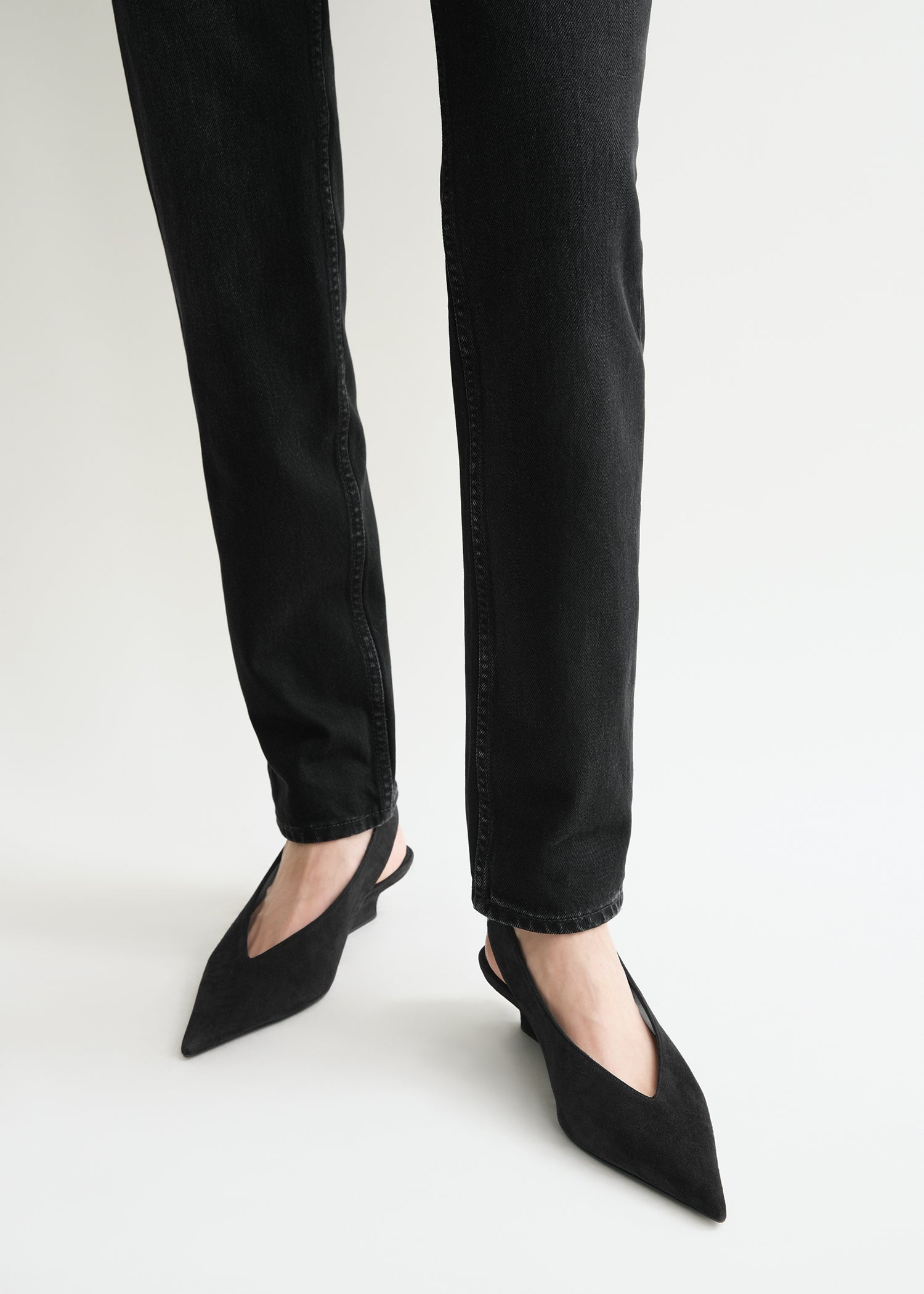 Low taper denim faded black - 5