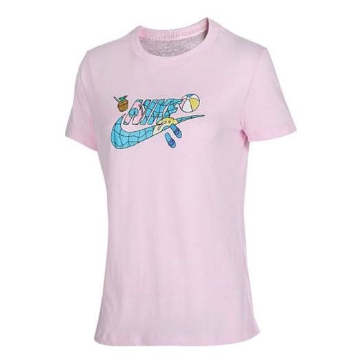 (WMNS) Nike Sportswear Short Sleeve 'Pool Pink' CI1130-663 - 1