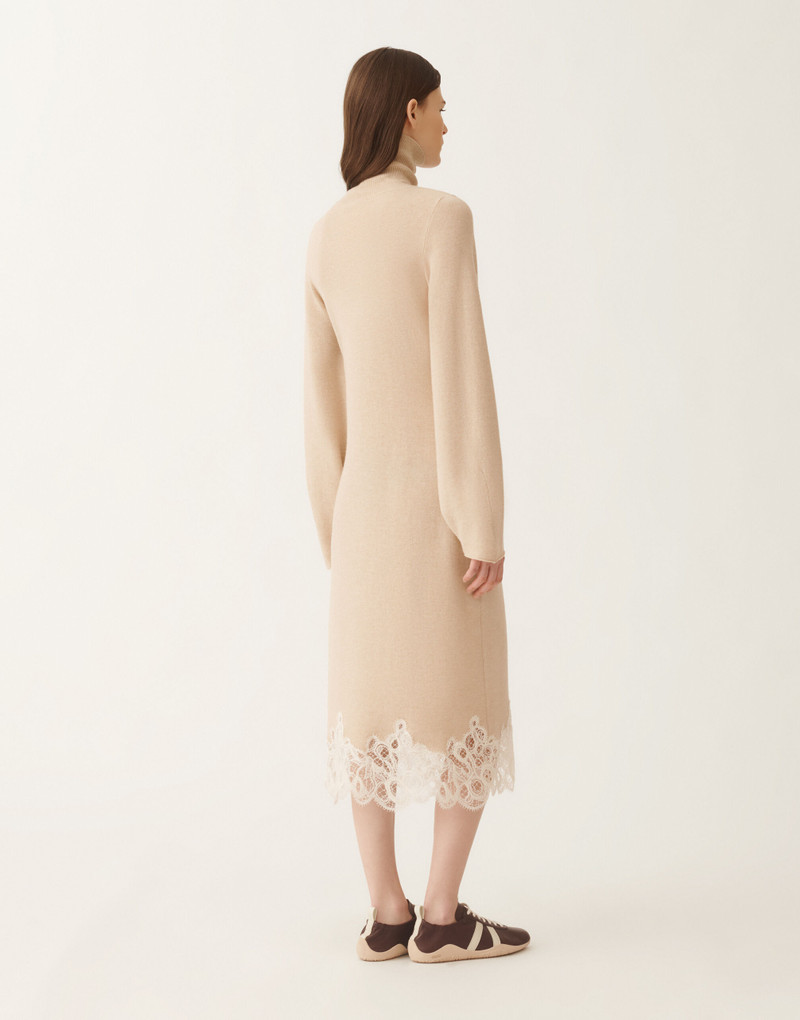 Platinum dress with macramé lace 4