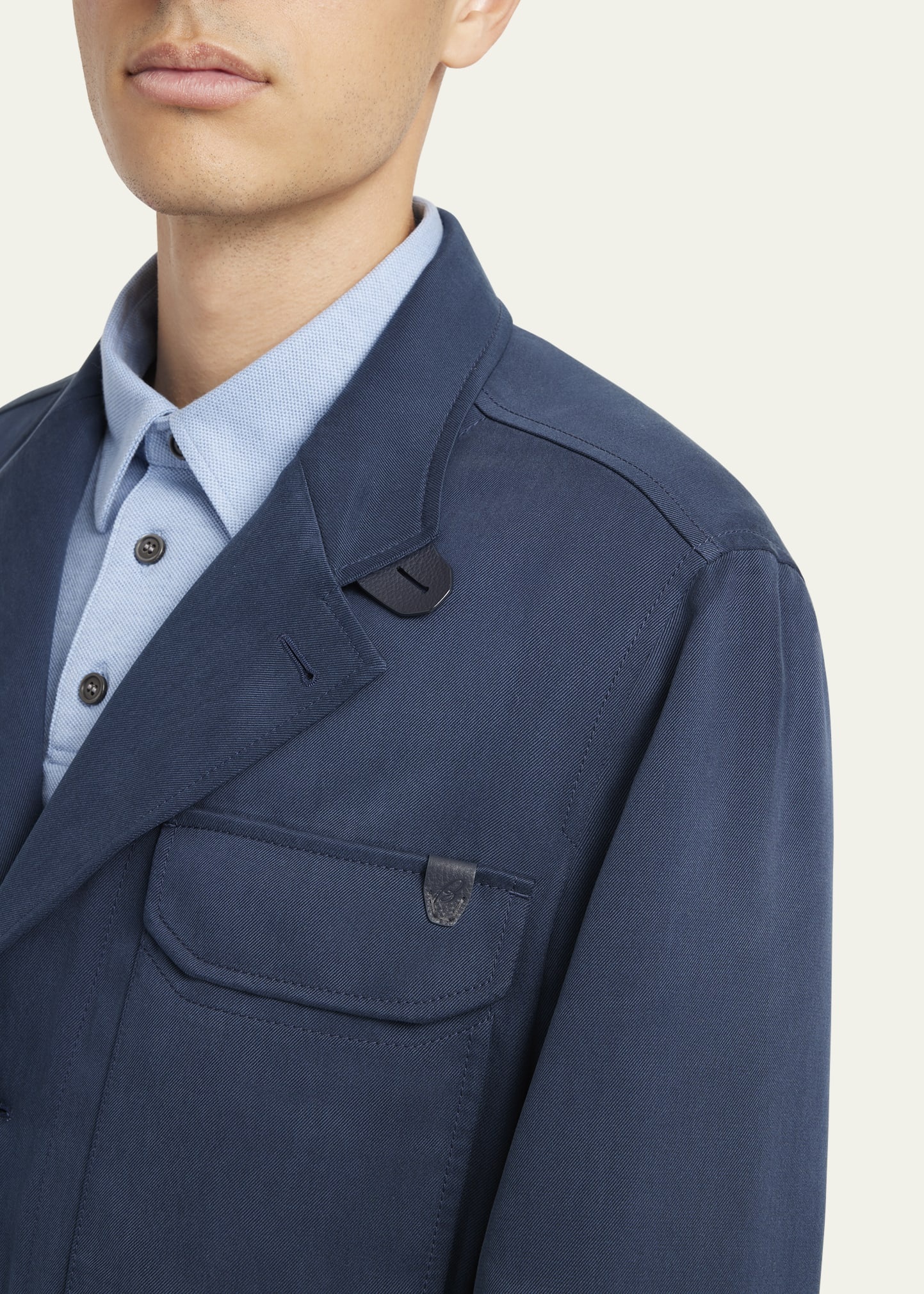 Men's Washed Silk Safari Jacket - 5