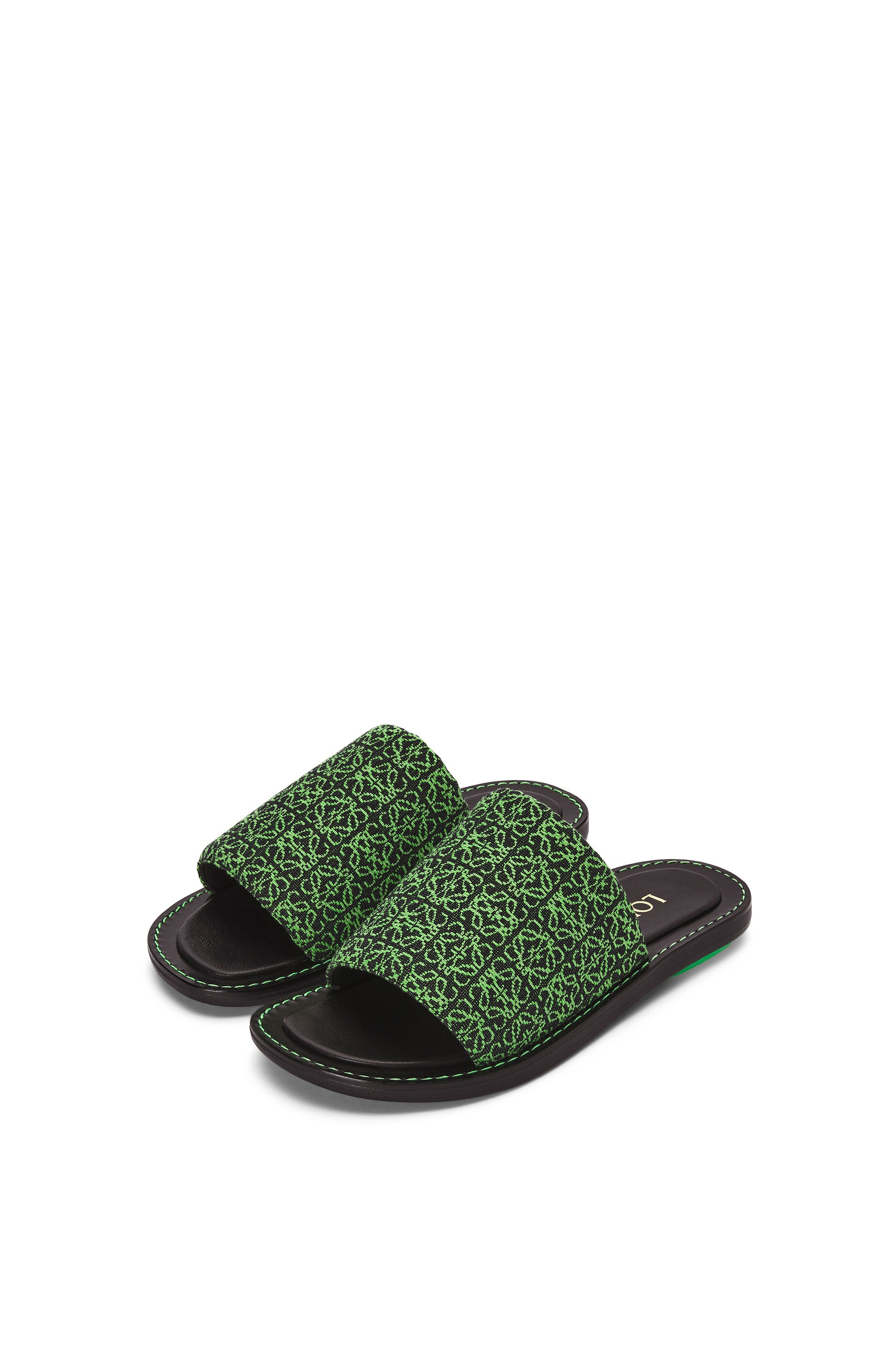 Slide in Anagram jacquard and calfskin - 2