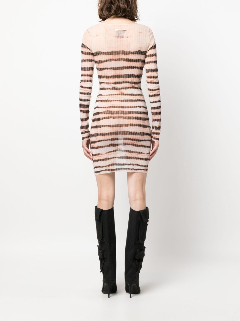 x KNWLS stripe-print crew-neck dress - 4