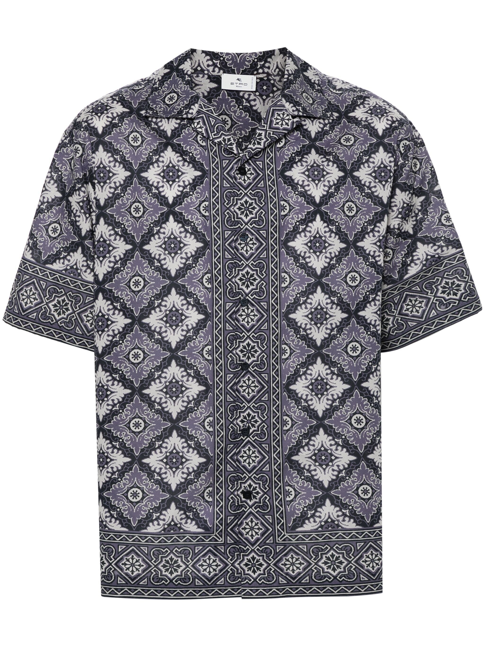 abstract-print cotton shirt - 1