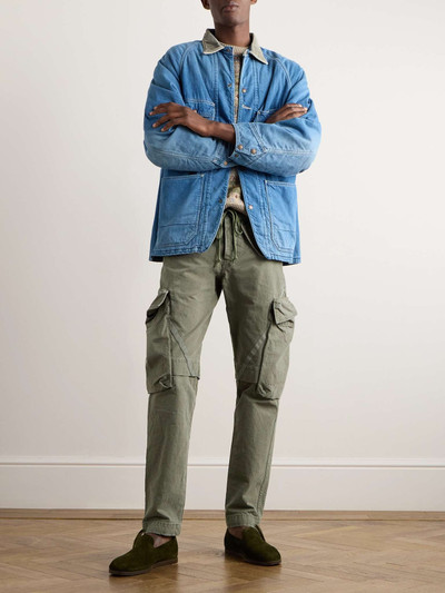 Greg Lauren Tapered Cotton-Canvas Drawstring Cargo Trousers outlook