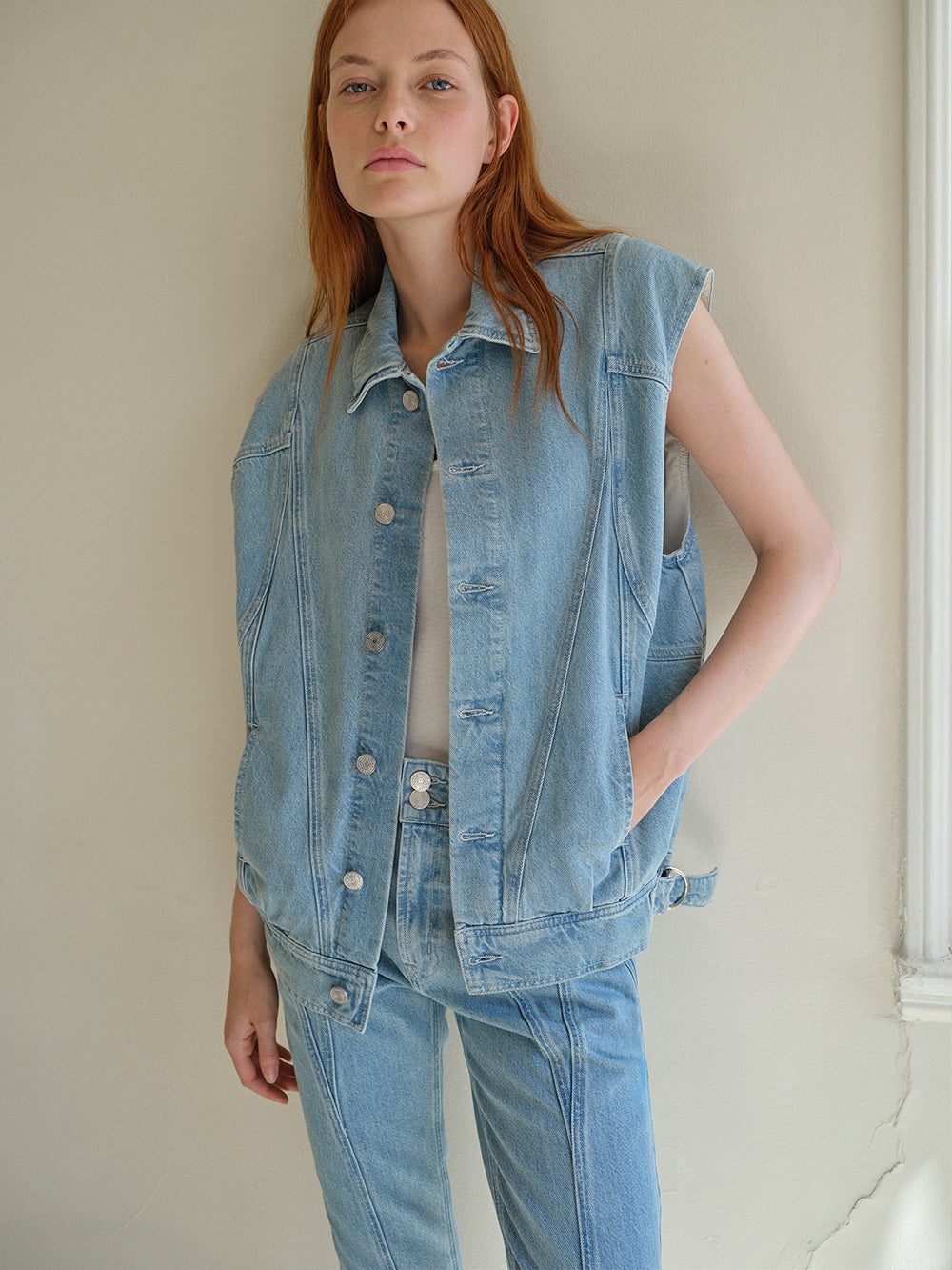 Angular Trucker Vest in Hercules - 2