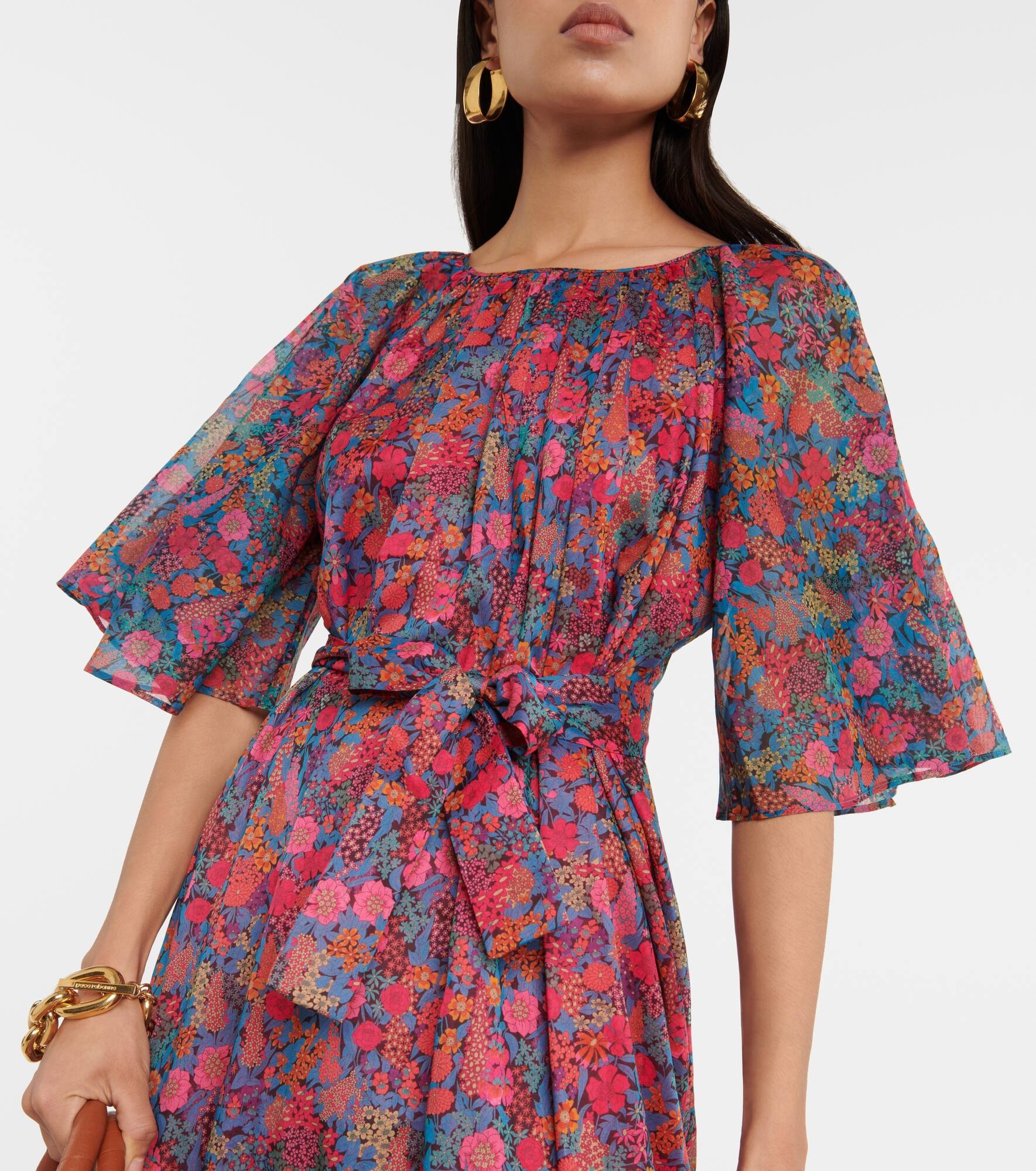 Daisy floral cotton midi dress - 4