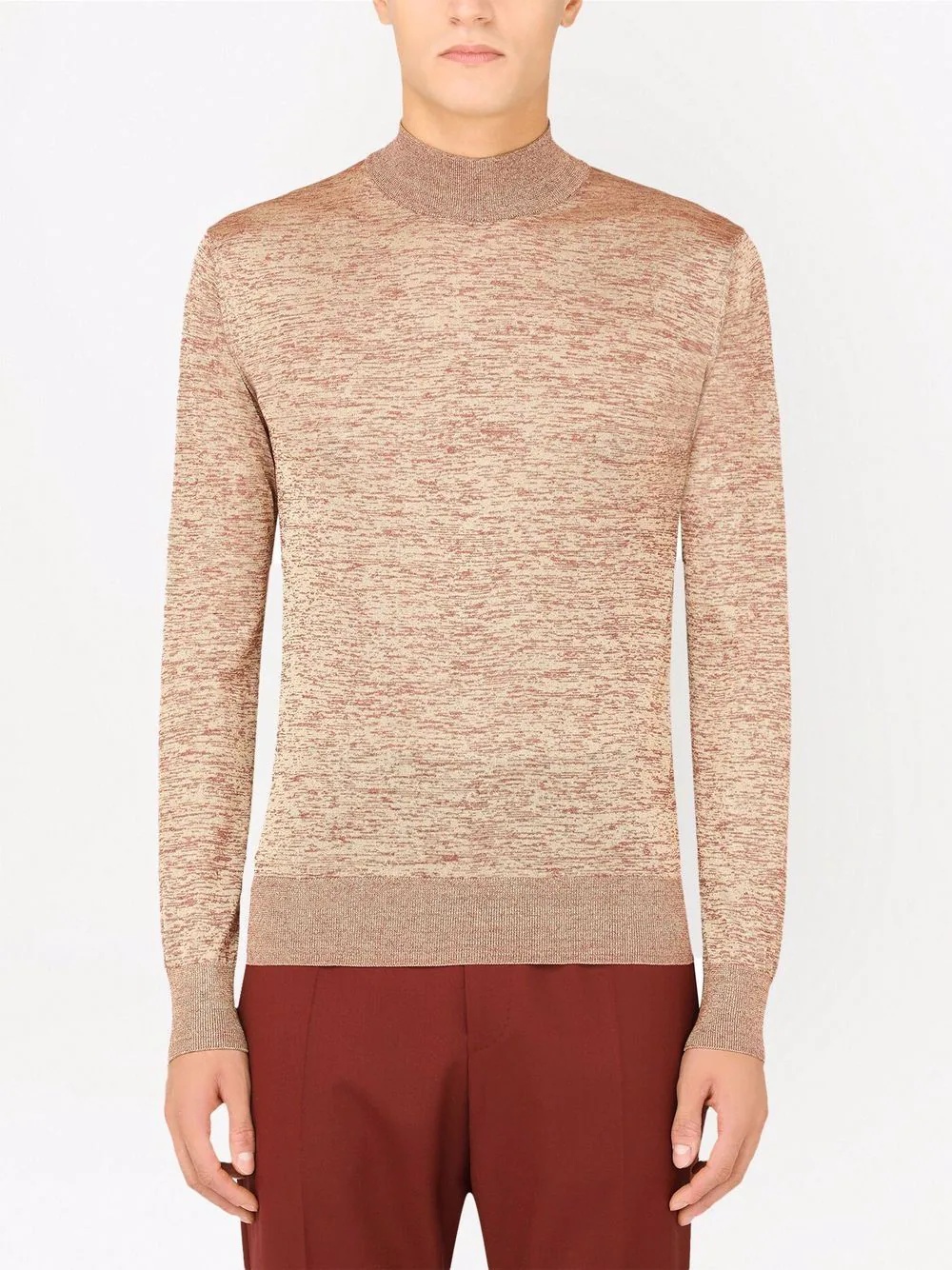 mock-neck marl jumper - 3