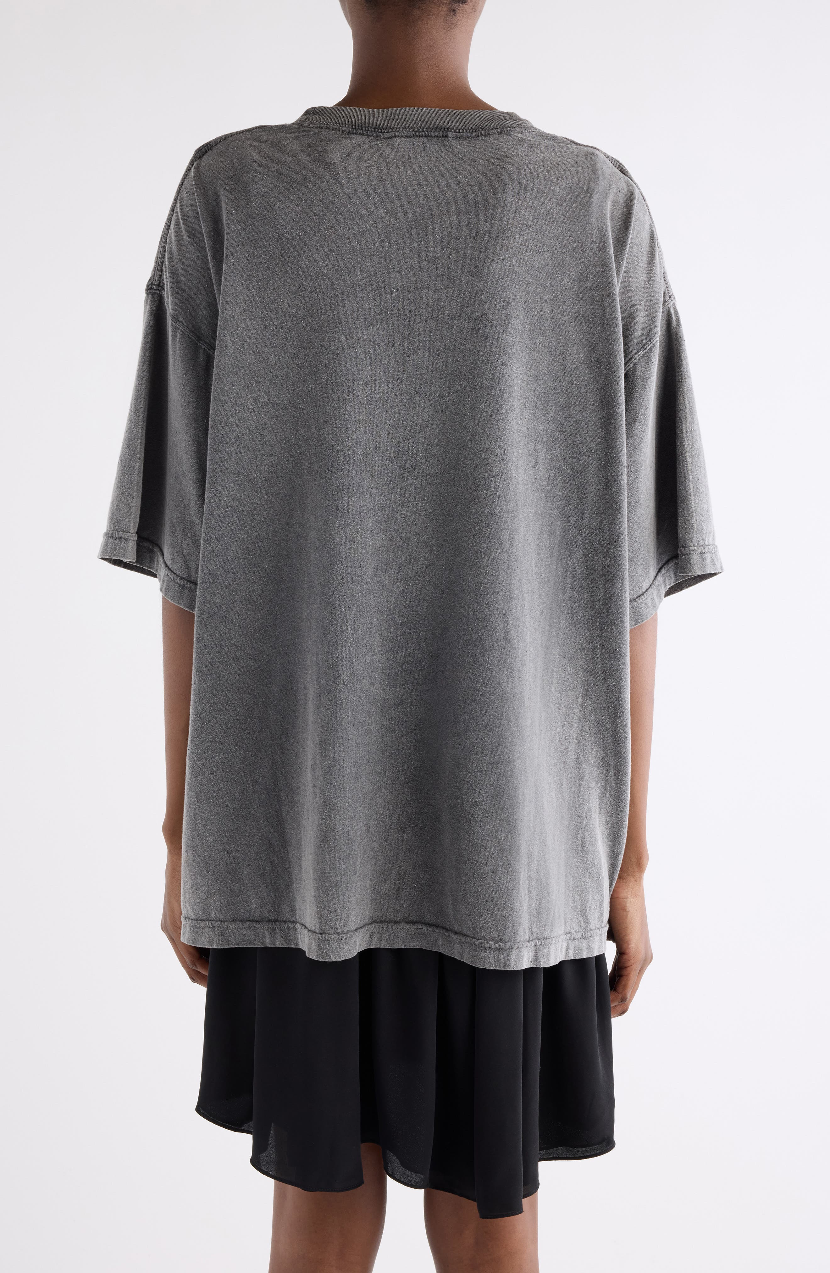 Acne Studios Ennie College Layered T-Shirt Dress Set in Anthracite/Black at Nordstrom - 3
