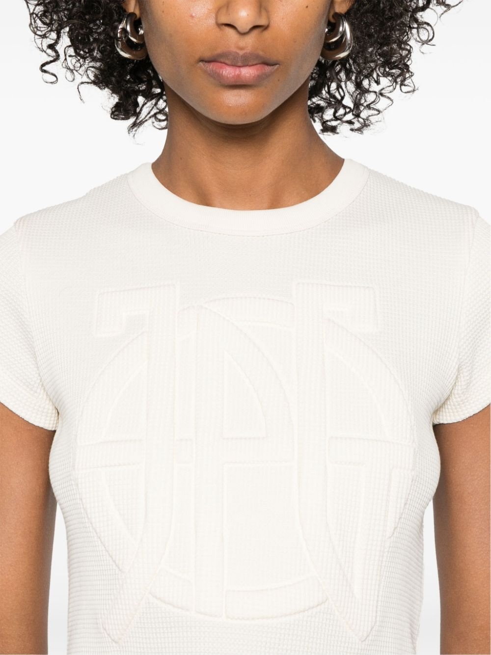waffle logo-embossed T-shirt - 5
