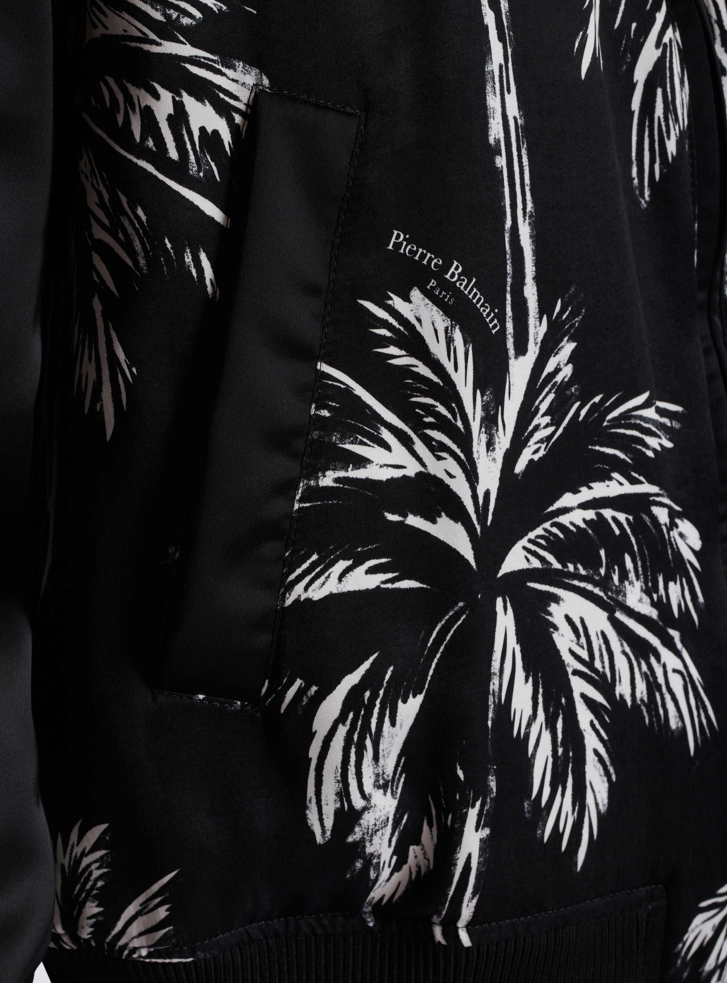 Printed satin palm tree bomber jacket - 8
