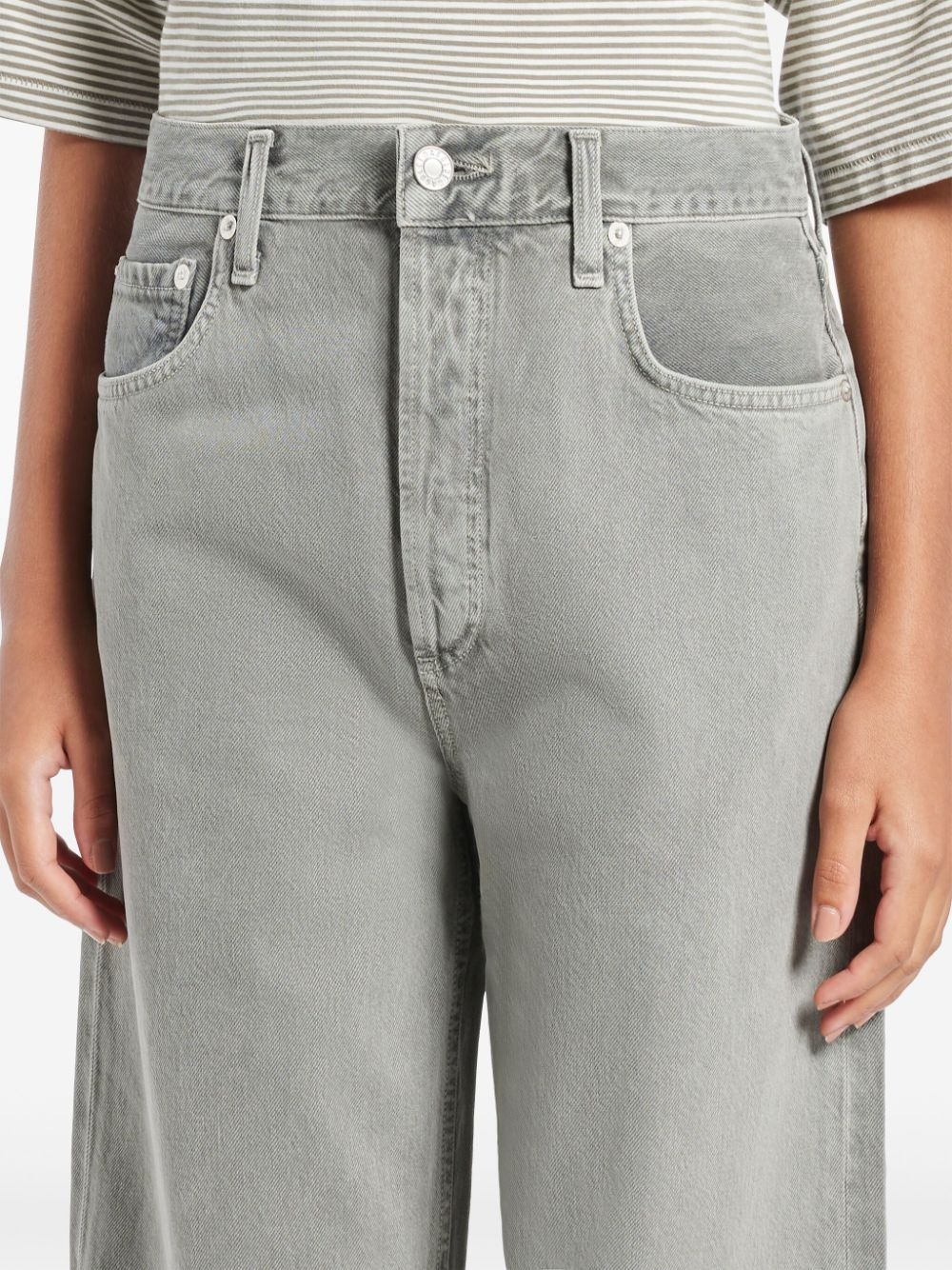 high-rise cotton jeans - 5