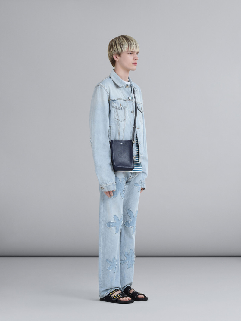 BLUE STRIPED COTTON JERSEY CREWNECK T-SHIRT 5