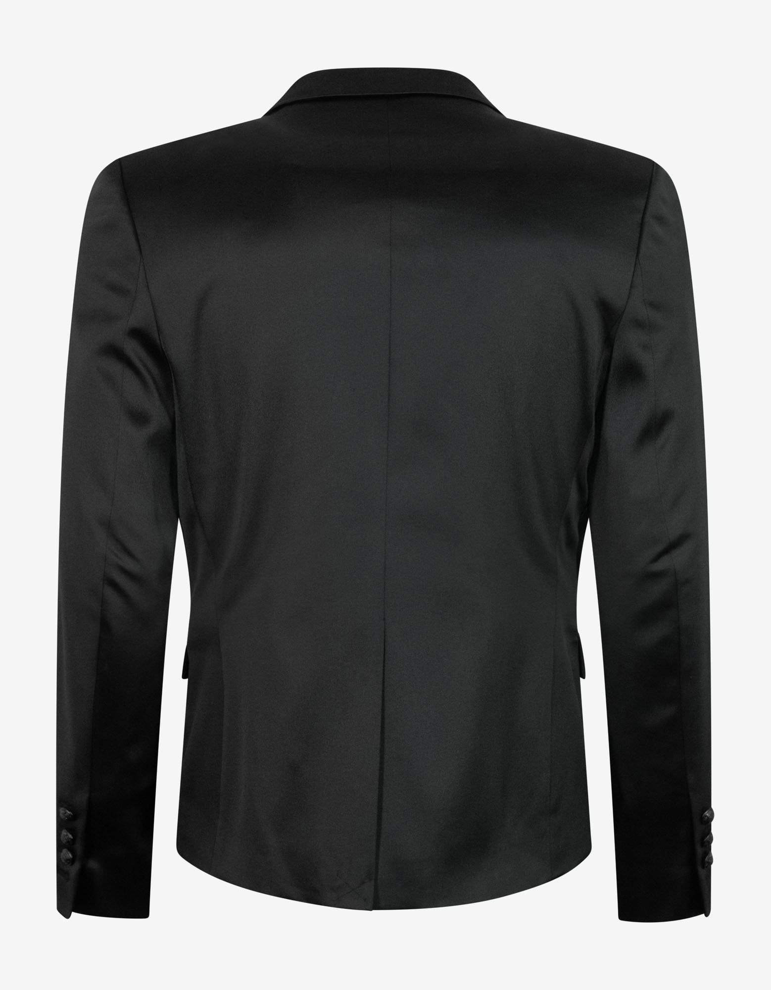 Balmain Black Double-Breasted Silk Blazer - 2