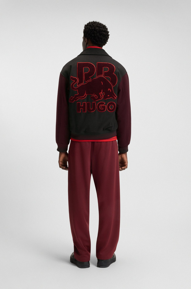 HUGO X RB REGULAR-FIT VARSITY-STYLE JACKET WITH BULL GRAPHICS 4