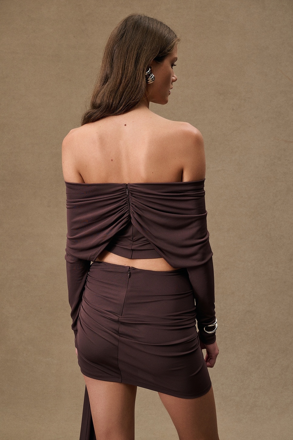 Arced Palm Shawl Long Sleeve Top - 4