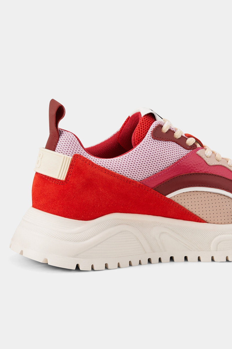 Malaga Sneaker in Coral/Pink/Beige 7